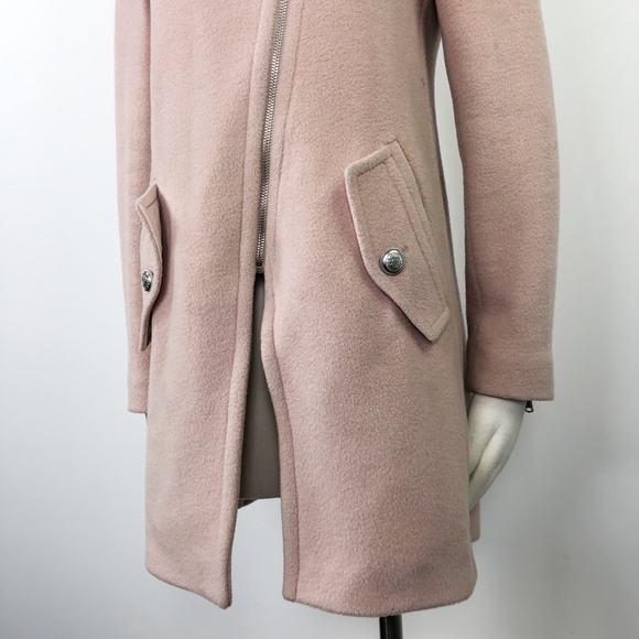 Rebecca Taylor Wool Pink Leopard Fur Collar Coat 0 - Picture 7 of 8